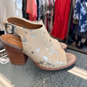 Trask Leather and Pony Hair Mules Size 8.5